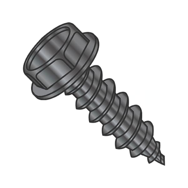Usa Industrials Self-Drilling Screw, #10-16 x 3/4", Black Oxide Steel Flange Hex Head External Hex Drive BULK-SCRW-14833 - main